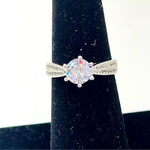 Beautiful 1-Carat CZ Solitaire Marked 925, Available in Sizes 6, 7, 8